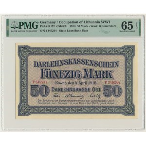 Kowno, 50 Mark 1918 - F - PMG 65 EPQ