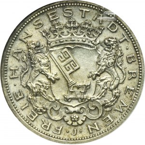 Germany, City of Bremen, 5 Mark Hamburg 1906 J - RARE