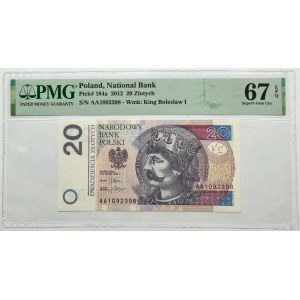 20 złotych 2012 - AA - PMG 67 EPQ
