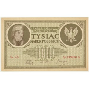 1.000 marek 1919 - Ser. ZX. - duże S i szeroka numeracja - ŚWIEŻY