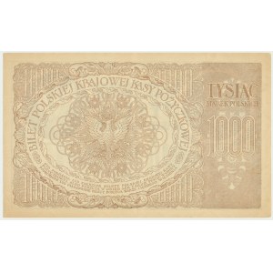 1.000 marek 1919 - Ser. ZX. - duże S i szeroka numeracja - ŚWIEŻY