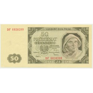 50 złotych 1948 - DF - papier prążkowany
