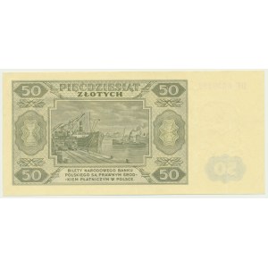 50 złotych 1948 - DF - papier prążkowany