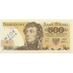 500 złotych 1974 - WZÓR - A 0000000 - No.0581 -