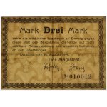 Danzig, 3 Mark 1914 - watermark cross - without Ungültig -