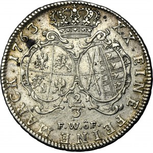 Augustus III of Poland, 2/3 Thaler Dresden 1763 FWôF