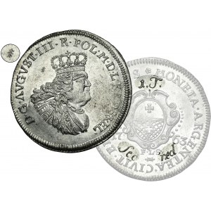August III Sas, Tymf Elbląg 1763 - HUGE rareté, ex. Potocki