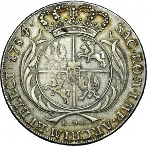 Augustus III of Poland, Thaler Leipzig 1754 EDC