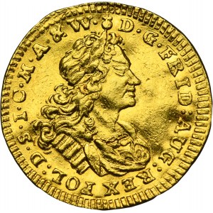 Augustus II the Strong, 1/2 Ducat Dresden 1726 IGS - VERY RARE
