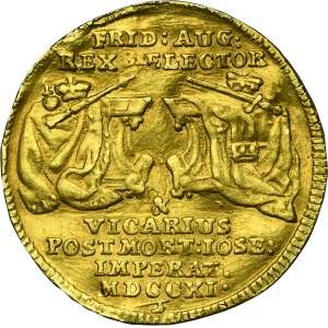 Augustus II the Strong, Vicariate ducat Dresden 1711 - VERY RARE