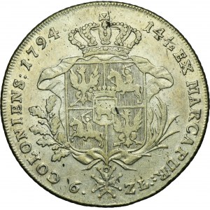 Poniatowski, Thaler 6 zloty Warsaw 1794