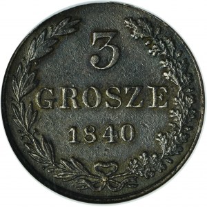 3 groschen Warsaw 1840 MW