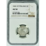 Ján II Kazimír, Trojak Krakov 1662 AT - NGC AU50