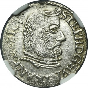 Transylvanie, Stefan Bocskai, Trojak Nagybanya 1607 - NGC UNC DETAILS