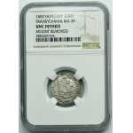 Transylvanie, Stefan Bocskai, Trojak Nagybanya 1607 - NGC UNC DETAILS