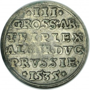 Duchy of Prussia, Albrecht Hohenzollern, 3 Groschen Königsberg 1535 - PRVSS