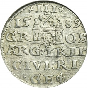 Sigismund III Vasa, 3 Groschen Riga 1589