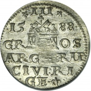 Žigmund III Vasa, Trojak Riga 1588 - ROTH, veľká hlava