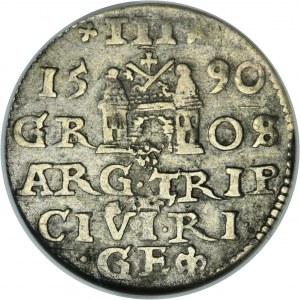 Sigismund III Vasa, 3 Groschen Riga 1590 - LI