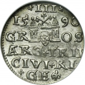 Sigismund III Vasa, 3 Groschen Riga 1590