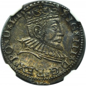 Sigismund III Vasa, 3 Groschen Riga 1591 - LI - NGC AU58