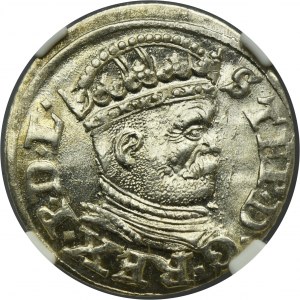 Stefan Batory, Trojak Riga 1586 - petite tête - NGC MS63