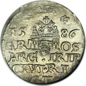 Stephen Bathory, 3 Groschen Riga 1586 - small head