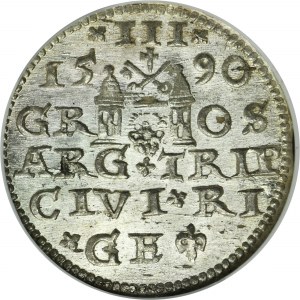 Sigismund III Vasa, 3 Groschen Riga 1590
