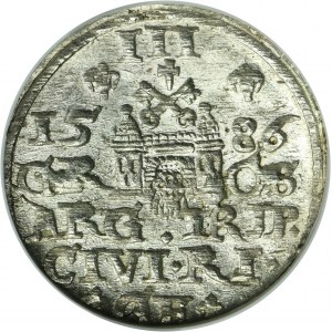 Stephen Bathory, 3 Groschen Riga 1586 - small head