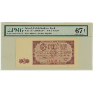 5 złotych 1948 - AR - PMG 67 EPQ