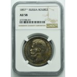 Russia, Nicholas II, Rubel Brussels 1897 ★★ - NGC AU58