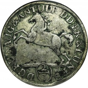 Germany, Principality of Braunschweig-Wolfenbüttel, Rudolf Augustus and Anthony Ulrich, 2/3 Thaler (24 Mariengroschen) Brunswick 1699 HCH