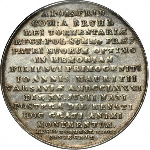 Poniatowski, Medal commemorating the birth of John Maurice Brühl 1781