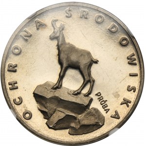 PRÓBA NIKIEL, 100 złotych 1979 Ochrona Środowiska Kozica - NGC PF65 CAMEO