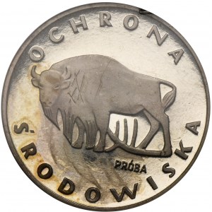 PRÓBA NIKIEL, 100 złotych 1977 Ochrona Środowiska Żubr