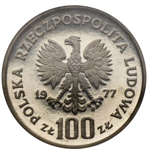 PRÓBA NIKIEL, 100 złotych 1977 Ochrona Środowiska Żubr
