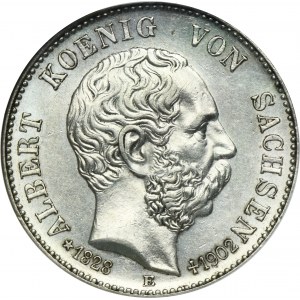 Germany, Kingdom of Saxony, Albert, 2 Posthumous Mark Muldenhütten 1902 E