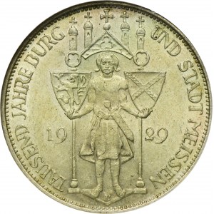 Allemagne, République de Weimar, 3 Marks Muldenhütten 1929 E