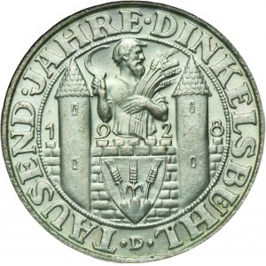 Germany, Weimar Republic, 3 Mark Munich 1928 D - 1000th Anniversary of Dinkelsbühl - VERY RARE