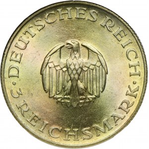 Germany, Weimar Republic, 3 Mark Hamburg 1929 J - Lessing