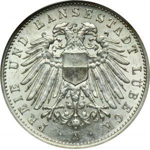 Germany, City of Lübeck, 2 Mark Berlin 1912 A - RARE