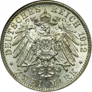 Germany, City of Lübeck, 2 Mark Berlin 1912 A - RARE