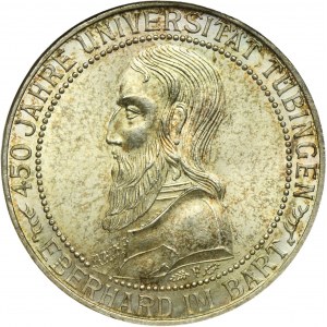 Germany, Weimar Republic, 3 Mark Stuttgart 1927 F - 450 Years of the University of Tübingen - RARE