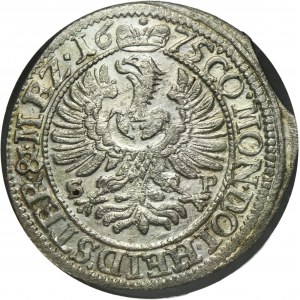 Silesia, Duchy of Oels, Silvius II Friedrich, 3 Kreuzer Oels 1675 SP