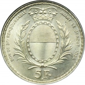 Switzerland, 5 Francs Bern 1934 B - Fribourg Shooting Festival