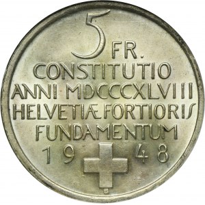 Švajčiarsko, 5 frankov Bern 1948 - Ústava