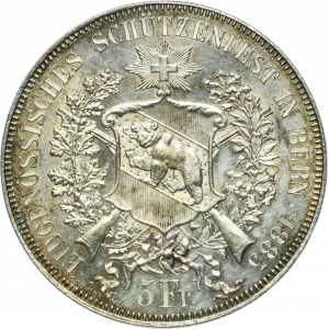 Switzerland, 5 Francs (Shooting Thaler) Bern 1885 - Bern shooting festival