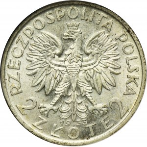Głowa Kobiety, 2 złote 1933
