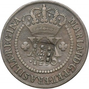 Brazil, Maria I, 20 Réis Lisbon 1790 - countermark