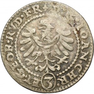 Silesia, Duchy of Liegnitz-Brieg-Wohlau, Christian and Rudolph, 3 Kreuzer Reichenstein 1606 - VERY RARE